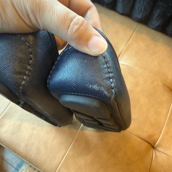 Michael Kors Navy Blue Loafers with Gold Accent - Picture 4 of 7